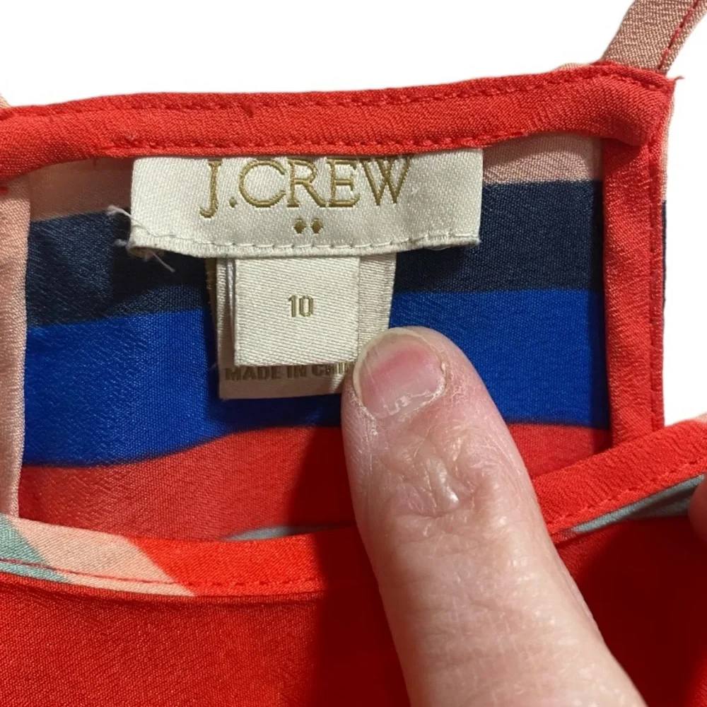 J. Crew Racerback Business Adjustable Tank‎ size 10, Multicolored